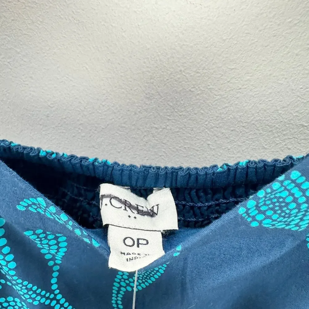 J.Crew Petite Poplin Corset Midi Dress Cotton Tropical Blue Vacation 0P NWT - Picture 10 of 12